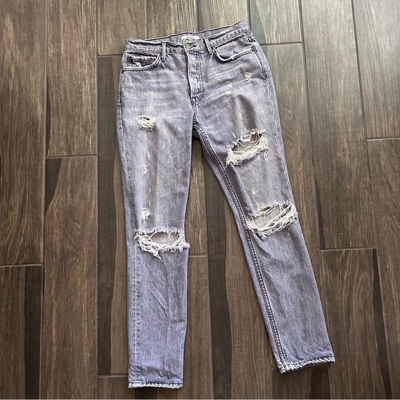 GRLFRND Karolina High Rise Skinny Crop Jeans Destroyed in You Got the Look Sz 27 - Picture 2 of 9